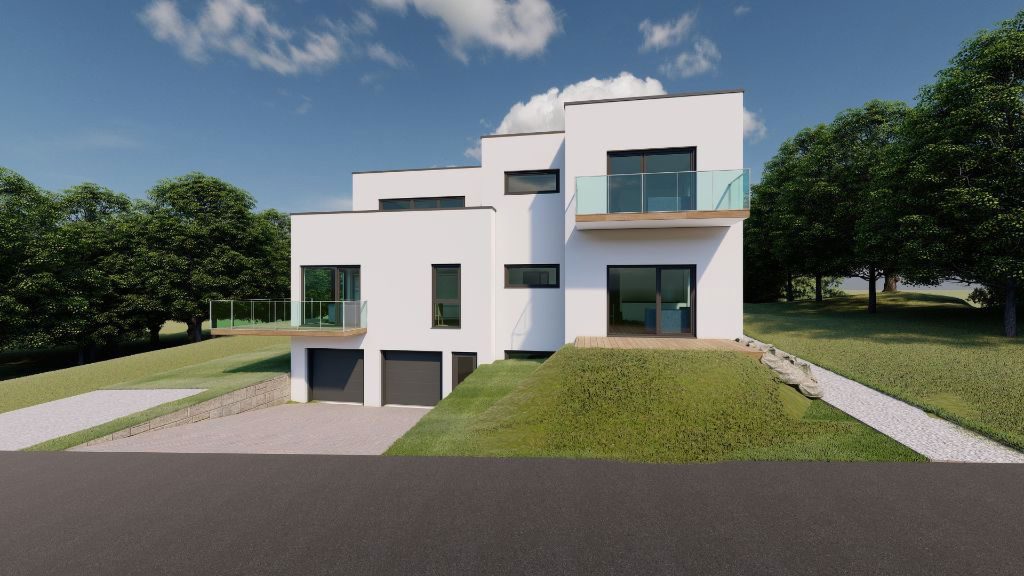 Nachhaltiger Wohnungsbau: Mehrfamilienhaus von Ecoline Modernes Mehrfamilienhaus für drei Familien in ökologischer Holzbauweise.