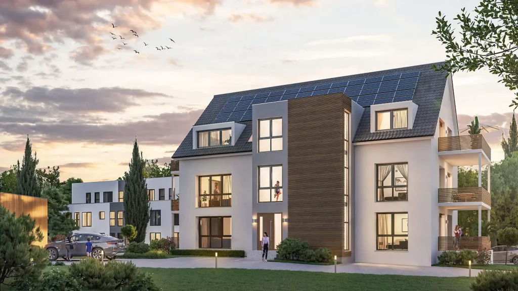 Ökologische Dämmung für hohe Energieeffizienz bei Ecoline Detailaufnahme einer Holzwandkonstruktion mit ökologischer Dämmung aus Holzfaser.