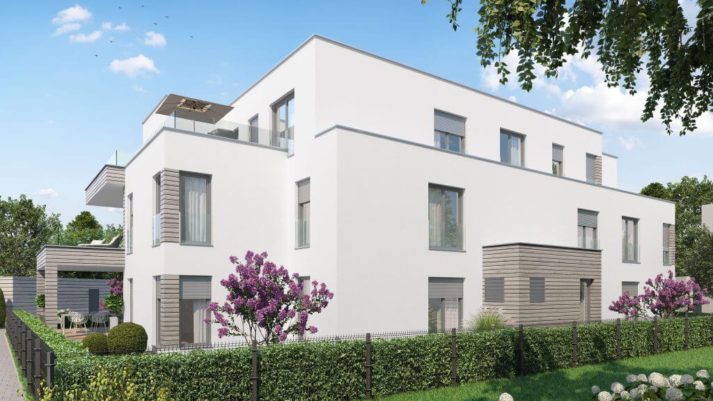 Flexible Wohnkonzepte: Stadtvilla mit Einliegerwohnung Elegante Stadtvilla in Holzbauweise mit Einliegerwohnung und moderner Architektur.